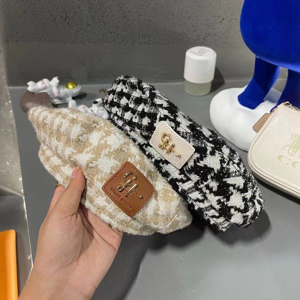 

autumn and winter fashion trend letter beret children's fragrance leisure face small painter's couple's hat, Blue;gray