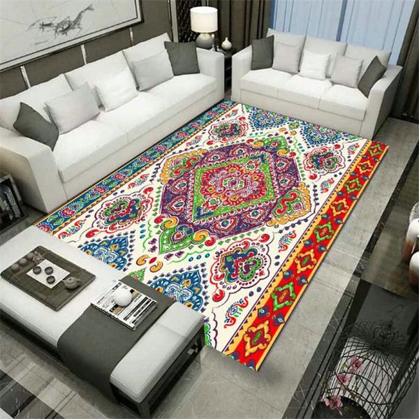 

carpets bohemia carpet 3d printed square anti-skid area floor mat rug non-slip dining room living soft style-5