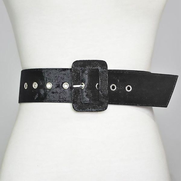 

belts [aetrends] pin buckle suede faux leather for women waist girdle cummerbunds female all-match d-0054, Black;brown