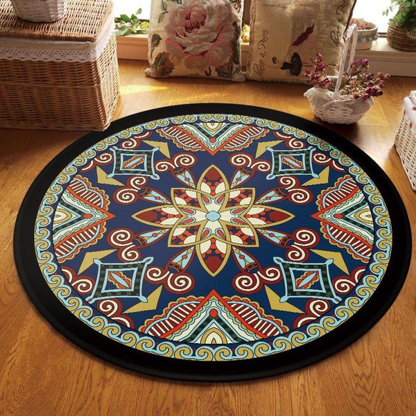 

carpets retro bohemian round carpet enthnic living room area rugs large anti slip floor mat for bedroom vintage mandala and