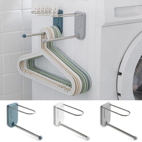 

hooks & rails self adhesive laundry hanger drying hook stand clothespin storage rack indoor portable wall stick clothes home organizer