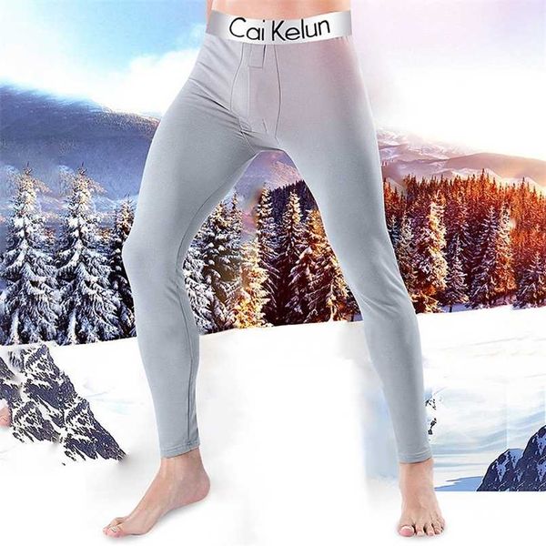 

winter warm men long johns large size thermal underwear skin friendly leggings pants male soft elastic comfortable tights pants 211108, Black;white