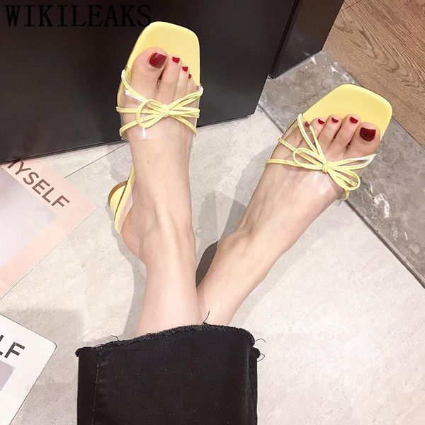 

slippers transparent clear slides ladies summer high heel designer women 2021 mules shoes, Black