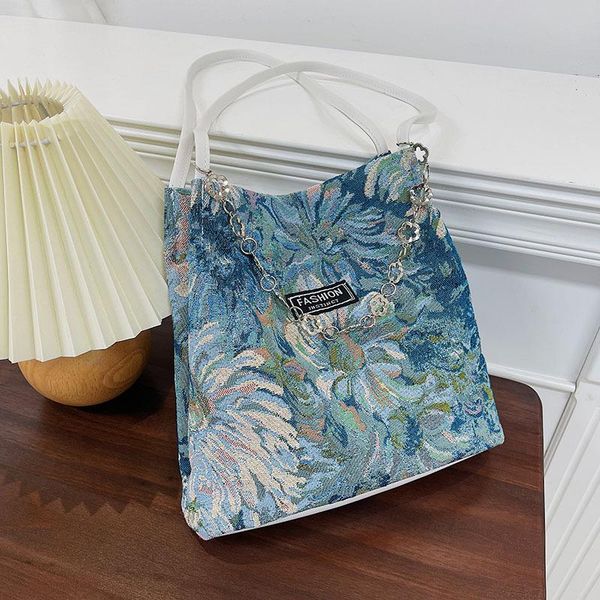 

evening bags women's bag shopper shoulder fashion large capacity monet painting canvas beach summer autumn for students commuter