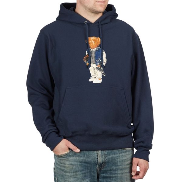 

hoodies men and women designer autumn and winter bear print cotton multicolor hoodie, casual street style hip-hop, Black
