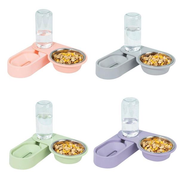 

cat bowls & feeders bowl protect spine 180 rotate multifunction food 2 in 1 non slip durable for feeder cats pet products*