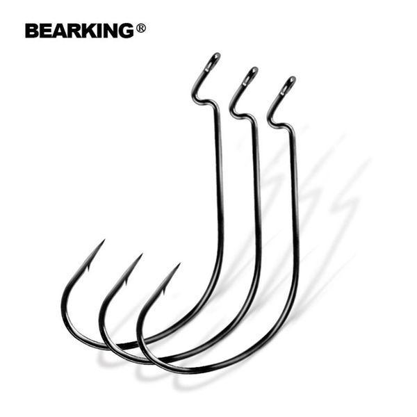 

fishing hooks bearking 50pcs per set soft worm high carbon steel wide super lock fishhooks lure jerk bait tackle