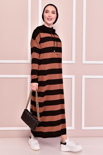 

ethnic clothing hooded knitwear dress taba klc8280, Red