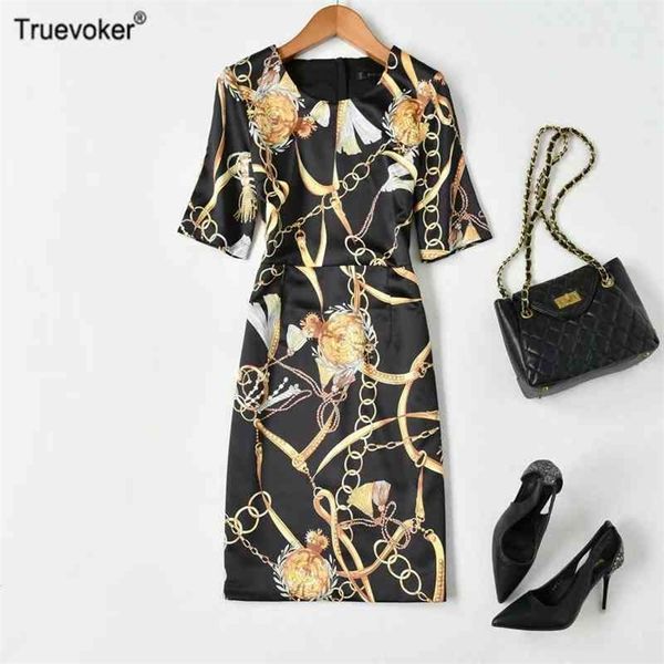 

truevoker european high street satin prom dres royal gold baroque print plus size vestido robe femme ete 210602, Black;gray