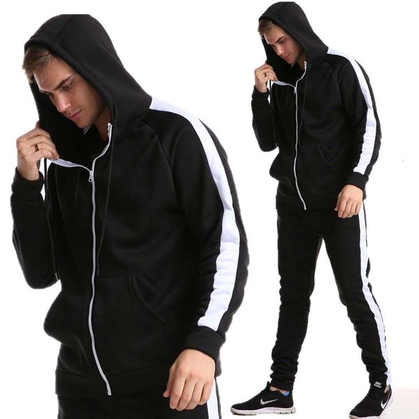 

autumn winter 2020 men's cardigan hooded sweater sportswear casual hoodie, Black