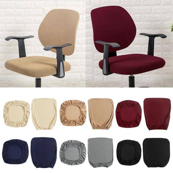

office computer chair stretchable rotating seat covers dark blue