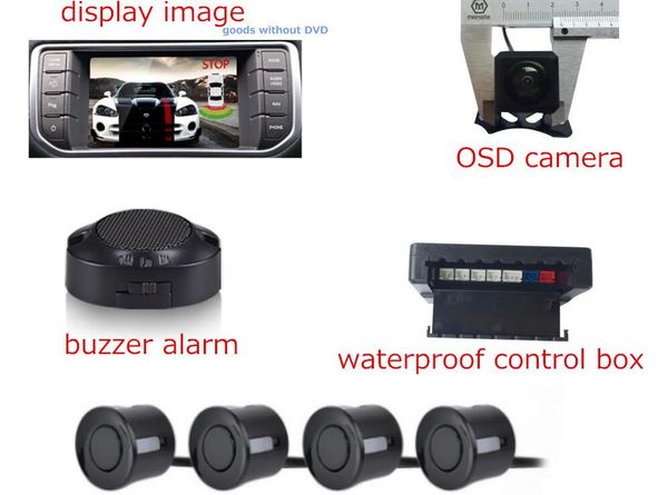 

car rear view cameras& parking sensors adjustable speaker ops system 4 sensor alarm with osd camera visible blind parktronic detection