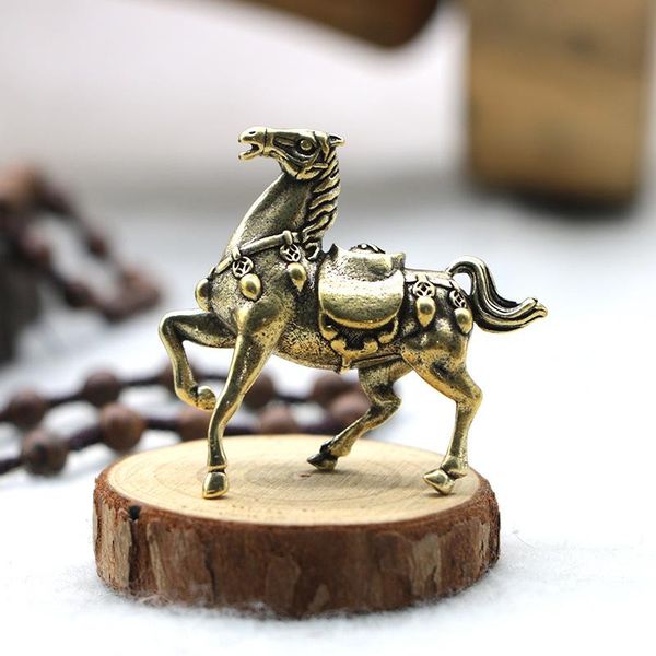

decorative objects & figurines vintage brass war horse small deskornament pure copper animal miniatures home decoration accessories luck