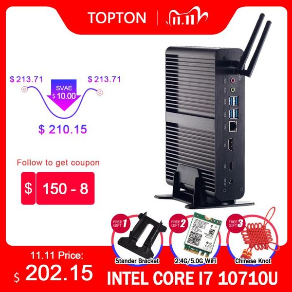 

on nuc fanless deskpc intel core 10710u 8265u mini computer 2*ddr4 m.2+msata+2.5''sata 4k htpc netassembly pcs