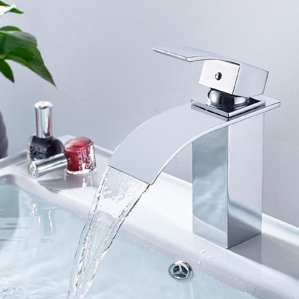 

faucet-waterfall vanity-sink washing-taps cold-basin bathroom basin faucet chrome single-hole sink faucets