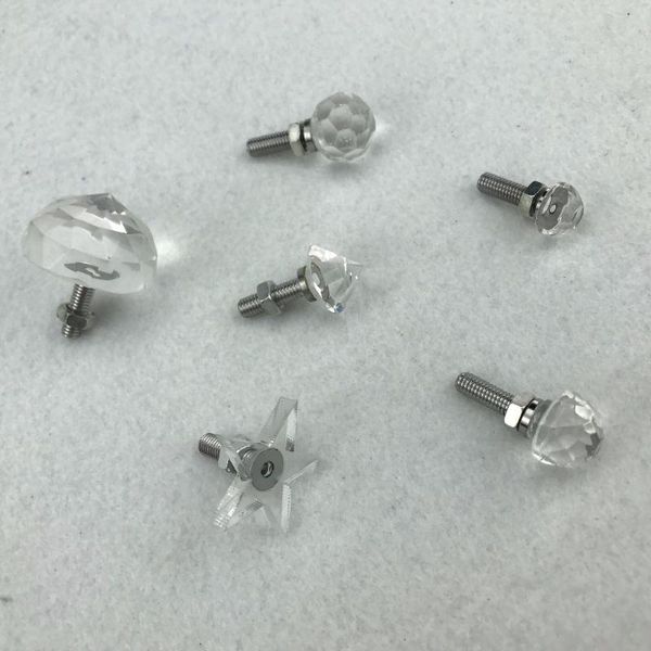 

chandelier crystal end fixture for optical fiber lights;each set includes 20pcs of each type(so total 120pcs total)