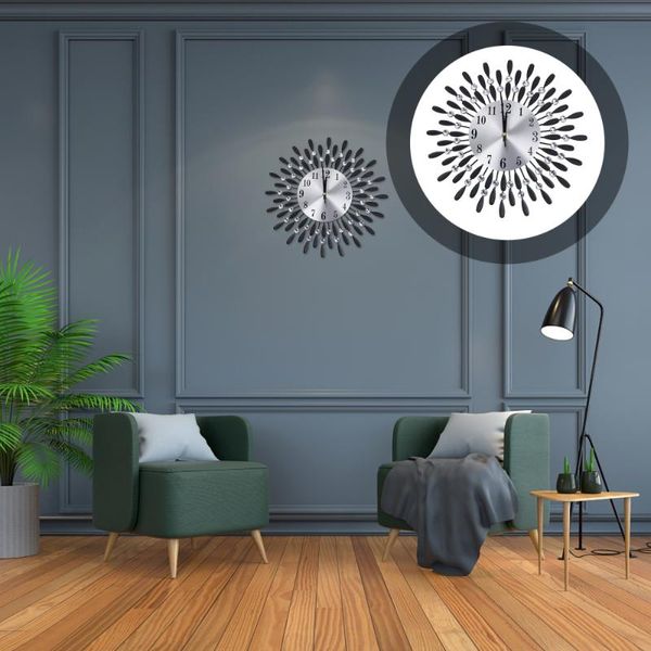 

art metal diamonds wall clock modern silent hanging decor for living room bedroom office clocks