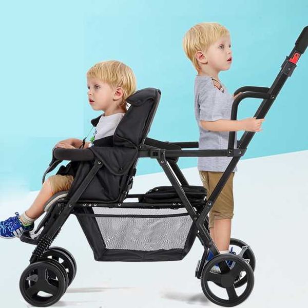 

strollers# foldable twin baby stroller second child double easy folding light can lie and sit multiple mode conversion