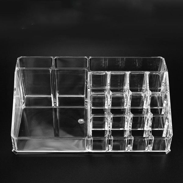 

storage boxes & bins multiple grid transparent makeup organizer make up lipstick holder jewelry box display stand