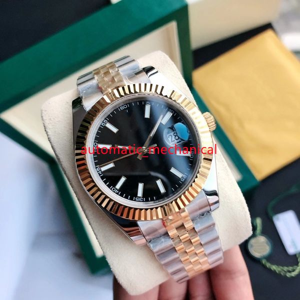 

black dial 41mm mens watch 126334 stainless steel jubilee automatic mechanical waterproof sapphire wristwatches ar065, Slivery;brown