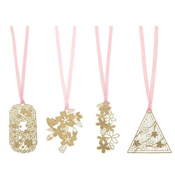

bookmark creative sakura flower mini hollow metal book clip student gift