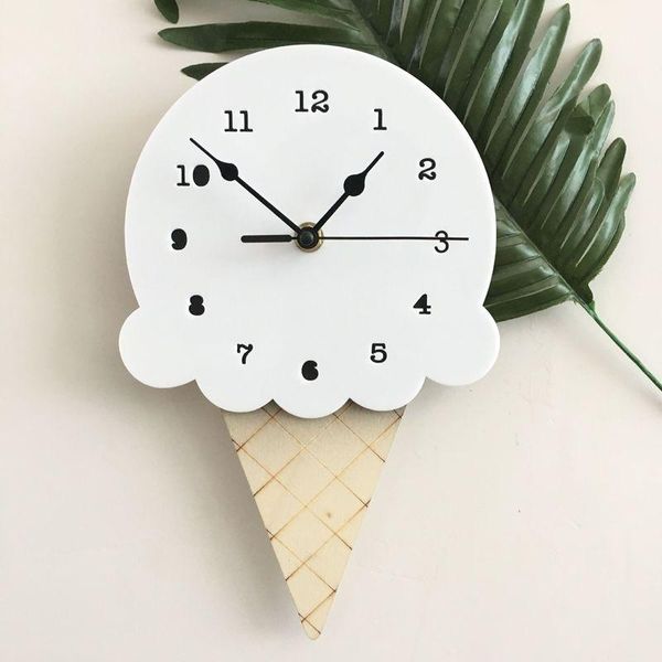 

wall clocks nordic style nursery & kids decor clock mute ice hanging wood toys model cute baby kid room furnish artic home decoration