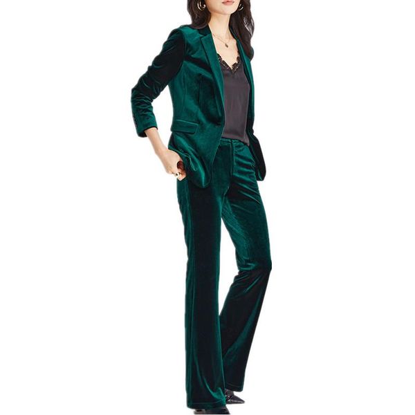 

fashion pants suit female fall / winter casual gold velvet female+wide leg two-piece ol women women's two piece, White
