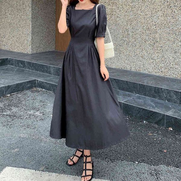

arrival beach fashion long female summer sweet temperament simple quality elegant a-line dress, Black;gray