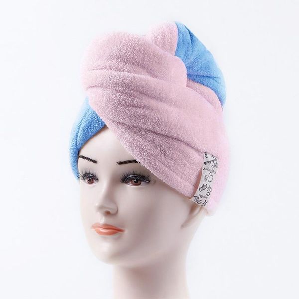 

pcs magic microfiber bathing quick dry hair cap turban wrap towel hat bathroom cute long hair-drying shower caps