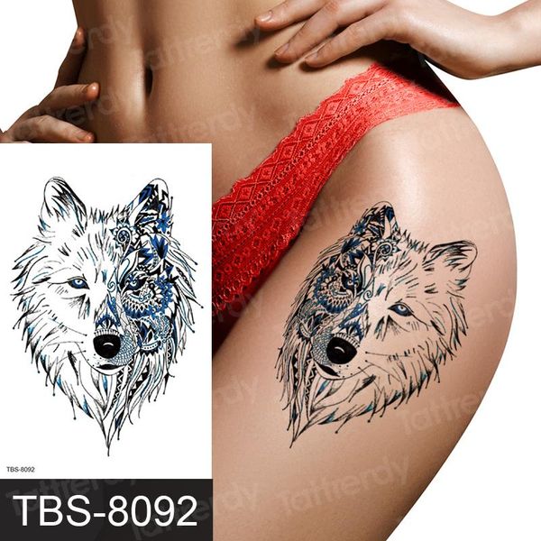 

temporary tattoos tattoo sticker men women wolf yin yang black henna waterproof waterdecals body art fake tatoo leg arm wrist sleeves