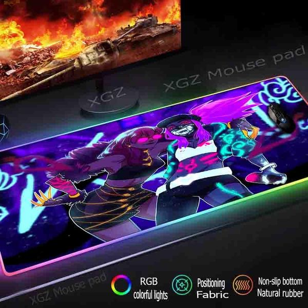 

mouse pads & wrist rests xgz customized large rgb pad black lock-edge anime hip hop sister computer desk rubber non-slip 900x400 / 800x