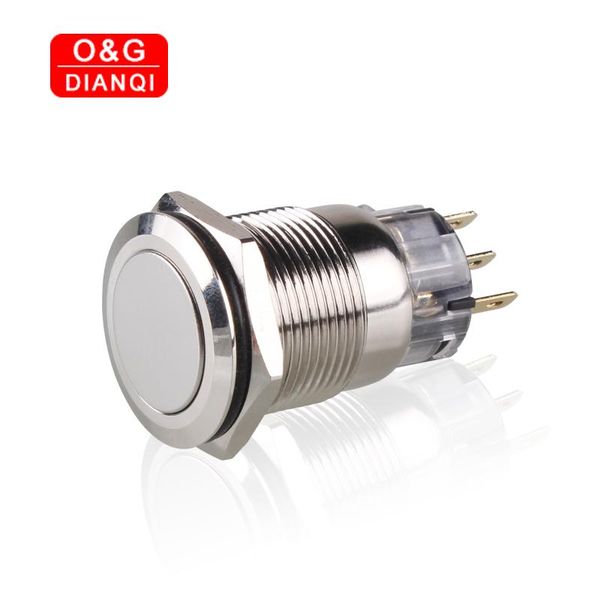 

smart home control 19mm metal push button switch flat head waterproof self locking momentary 3pins