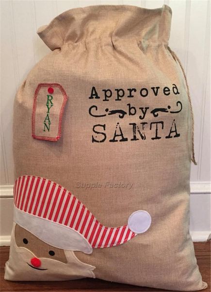 

christmas decorations 10pcs/lot arrival santa sack burlap gift bags for