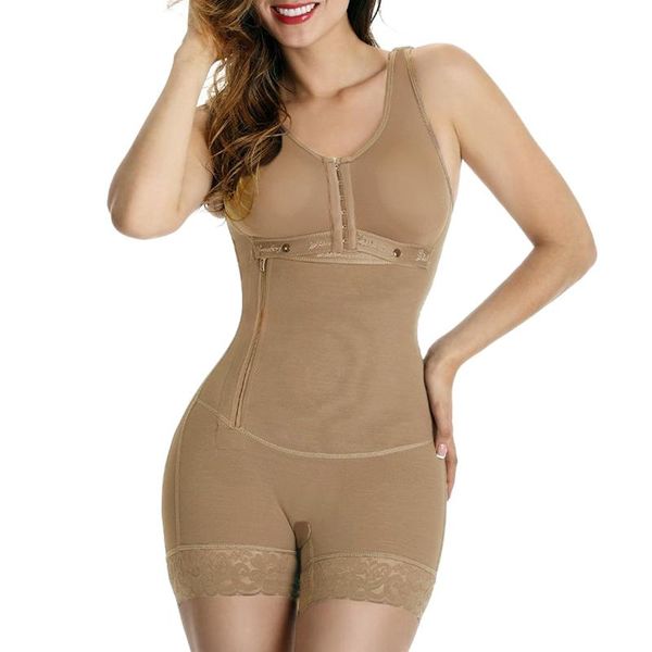 

women's shapers waist trainer body shaper flatten abdomen front skims closure charming curves short leg, Black;white