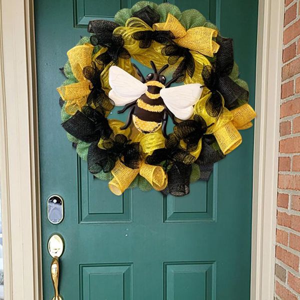 

bee round wreath creative lively lovely artificial garland hanging pendants holidays wedding accessories decoration decorative flowers & wre