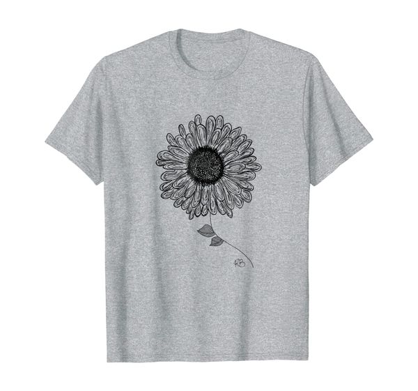 

large sunflower design t-shirt (light colors), White;black