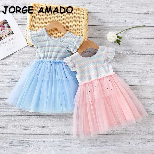 Summer Kids Girls Dress Abiti a maniche corte Stirry Slory Sky Princess Dresses carino stile abiti per bambini vestiti E601 210610