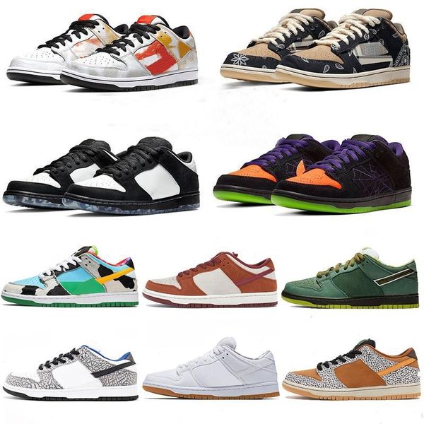 

new dunky low trd qs raygun tie dye white black pigeon cement men women casual shoes chunky stylist sports sneaker with box