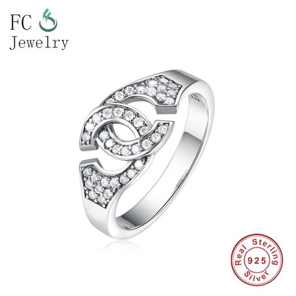 

cluster rings handcuff for women with clear cz 925 sterling silver fashion finger diy jewelry wedding ring female, Golden;silver
