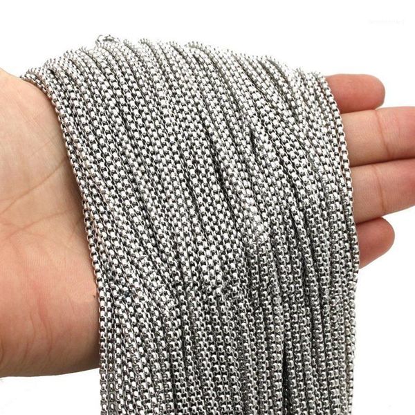 Ketten Granny Chic Großhandel Schmuck 10 teile/los 2/3/5mm 316L Edelstahl Silber Unisex Rolo Box Aberdeen kette DIY Bulk Für Männer