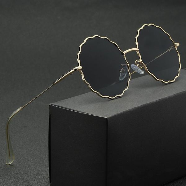 

sunglasses vintage round glasses women metal frame sun mirror female brand design luxury eyeglasses men uv400, White;black