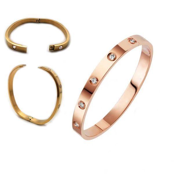 

classic fashion 316l stainless steel bracelet bangle gold color titanium steel love bracelets for men and women couple jewelry, Black