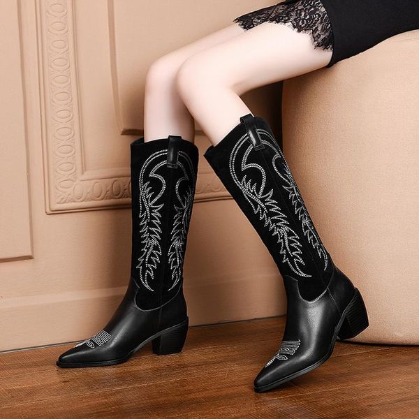

boots 2021 western fashion, Black