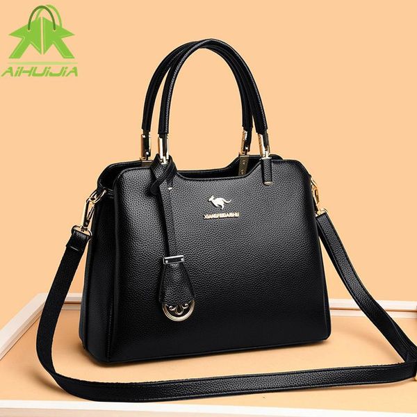

evening bags solid color pu leather female handbags luxury capacity shoulder bag women designer brand messenger