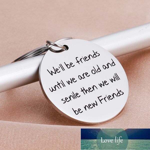 Presente da amizade chaveiros para as mulheres Melhor amigo Keychain Irmã de aniversário Besties BFF Presentes de aniversário de aço inoxidável