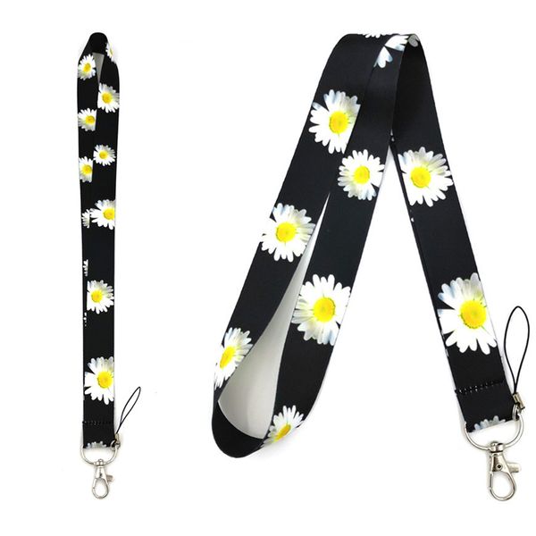 100 Stück Gänseblümchen-Umhängeband für Schlüssel, Damen, Herren, Ausweis, Ausweishalter, Handygurte, Hängeseil, Band-Lanyards