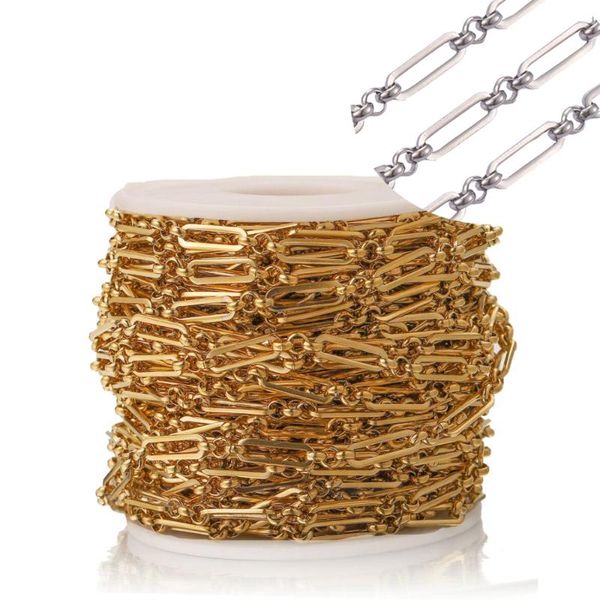 

pendant necklaces 1 meter stainless steel gold width 4mm cable chains flat wire handmade chain for diy jewelry making supplies wholesale bul, Silver