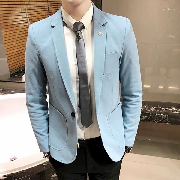 

men's suits & blazers 2021 dress wear custom made mens slim fit casual solid lightweight blazer jackets one button flap pockets jacket, White;black