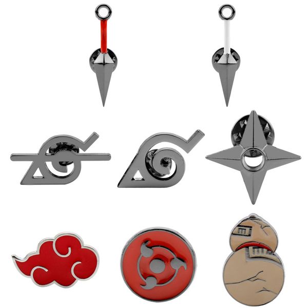 

8pcs/set anime cosplay brooch enamel pin men women bag clothes lapel pins badge sakura anime jewelry kids gift cos props, Black