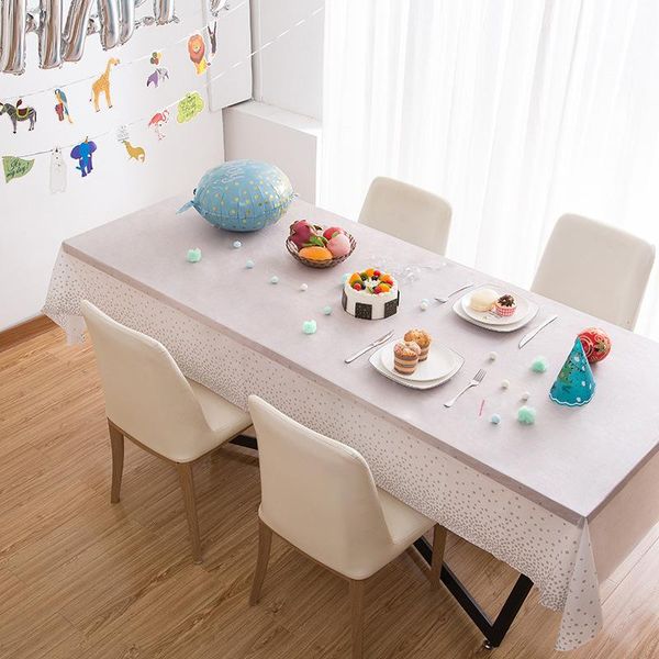 

137x274cm plastic rose gold dot gilded tablecloth birthday party supplies disposable table cloth cover wedding decoration